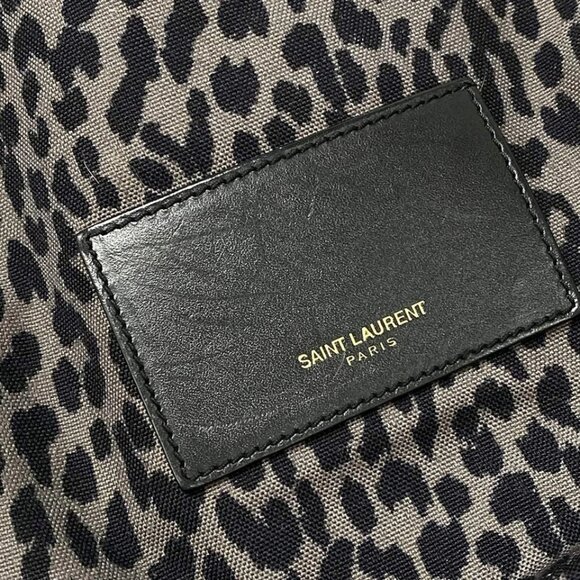 SAINT LAURENT PARIS Hunting Lock Sack Gray Black Nylon Leather 378-060325 - Picture 12 of 14